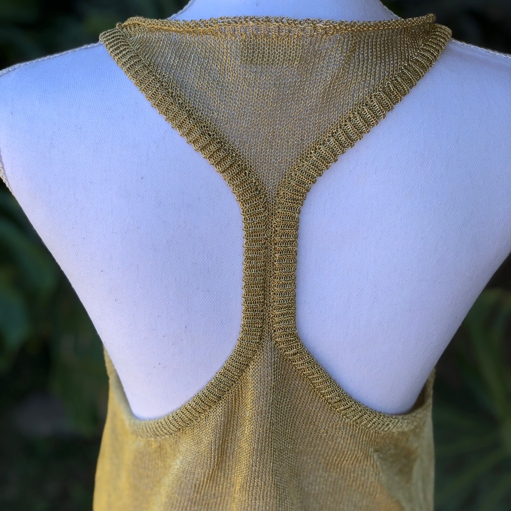 Free People Gold Racerback Top - Size M - Picture 7 of 13